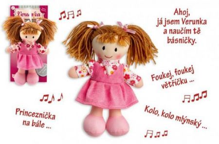 Teddies Panenka Verunka hadrová 20cm česky mluvící