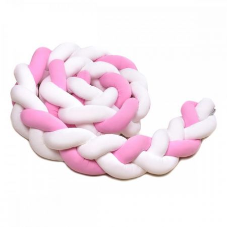 T-tomi Pletený mantinel 180 cm White + Pink