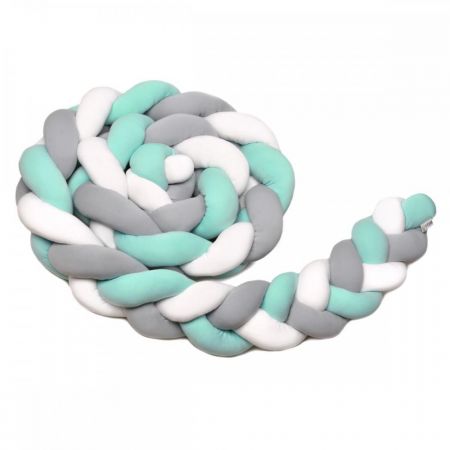 T-tomi Pletený mantinel 360 cm White + Grey + Mint