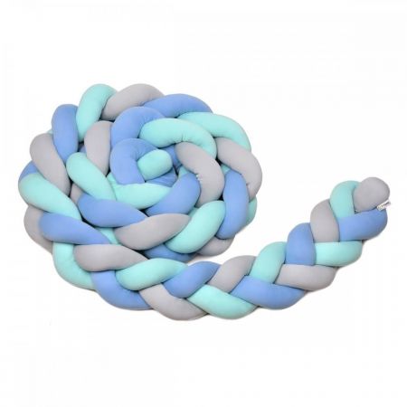 T-tomi Pletený mantinel 360 cm Mint + Blue + Grey