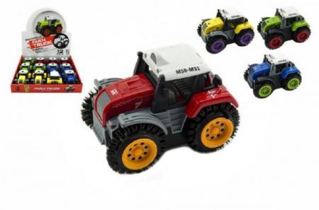 Teddies Plastový převracecí traktor na baterie 10 cm