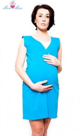 Těhotenská, kojící noční košile IRIS - modrá Vel. L/XL