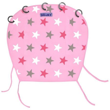 Dooky Sluneční Clona Design Pink Stars