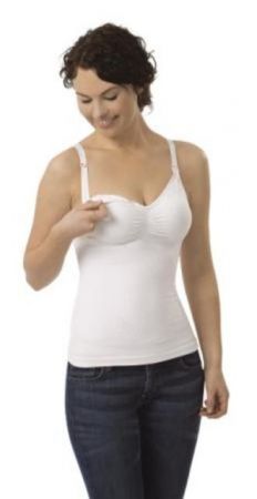 Carriwell Košilka bílá bezešvá stahovací s klipem ke kojení Bílá  XL