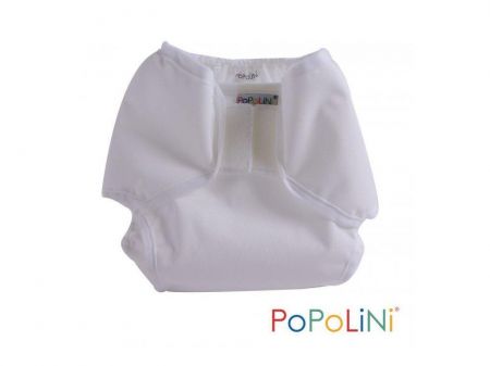 PoPoLiNi Polyesterky PopoWrap bílé Vel. XS (2,5 - 4 kg)