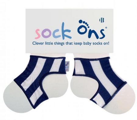 Kikko Sock ons - držák ponožek Navy stripes 0-6m