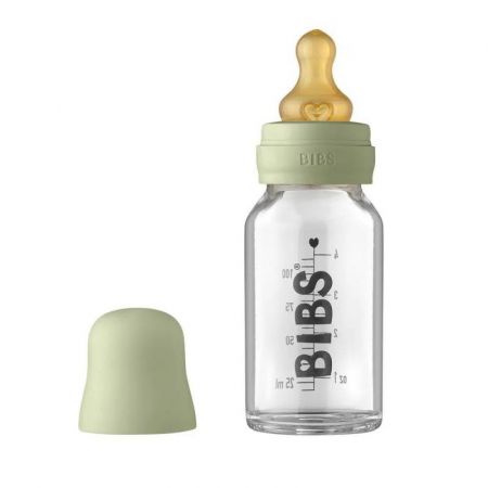 BIBS Baby Bottle skleněná láhev 110ml-Sage