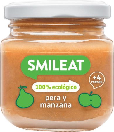 SMILEAT Organic příkrm Hruška s jablkem 130 g, 4 m+