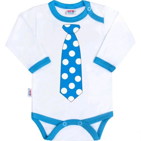 Body s potiskem New Baby s tyrkysovou kravatou 80 (9-12m)