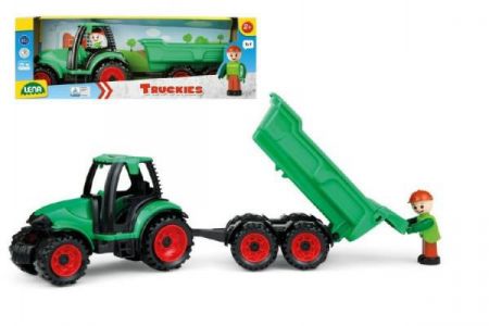 LENA Auto Truckies traktor s vlečkou plast 32 cm s figurkou