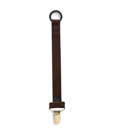 Elodie Details Exclusive Collection Leather Pacifier Clip - Brown
