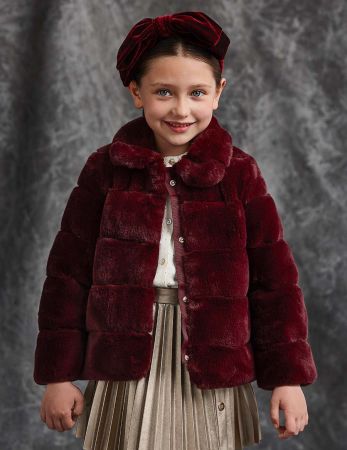 Abel & Lula dívčí kabát s umělou kožešinou 5847 - 029 Velikost: 128 Umělý chlup