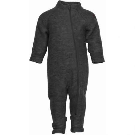 Mikk-Line kojenecký vlněný merino overal Anthracite Melange 50005 Velikost: 98 Merino vlna