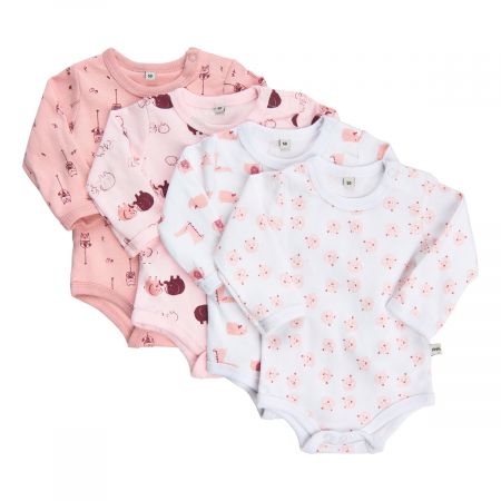 Pippi kojenecké body s dlouhým rukávem OEKO - TEX set 4 ks 3819 - 501 Velikost: 74 OEKO - TEX