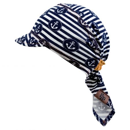 pruhovaný pirátský šátek s kotvami - 1-3 roky