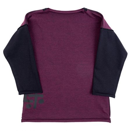 tmavě fialové melírované tričko s dlouhým rukávem - 1-3 roky