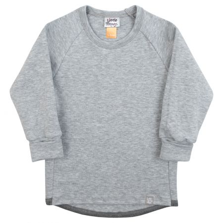 světle šedé bavlněné tričko s dlouhým rukávem  - 3-5 let