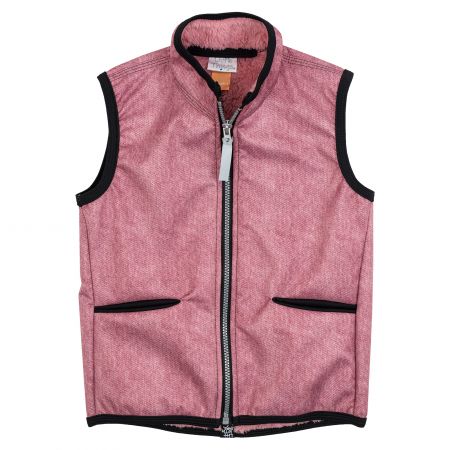 růžová softshellová vesta s chlupem - 3-5 let