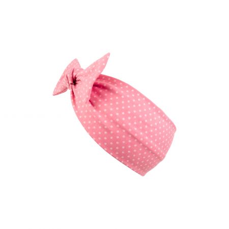 růžová čelenka s puntíkem a mašlí  - L