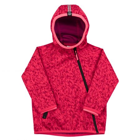 růžová softshellová bunda s copánkovým vzorem - 122-128