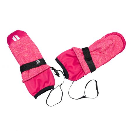 růžovo-červené žíhané softshellové rukavice - 5