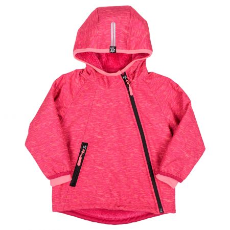 růžovo-červená softshellová bunda s kapucí - 86-92