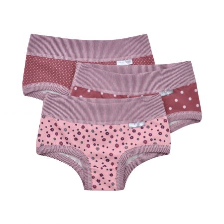 trojbalení dívčích bavlněných kalhotek v růžové barvě - 98-104