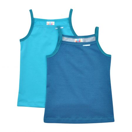 dvojbalení modrých dívčích tílek/košilek - 98-104