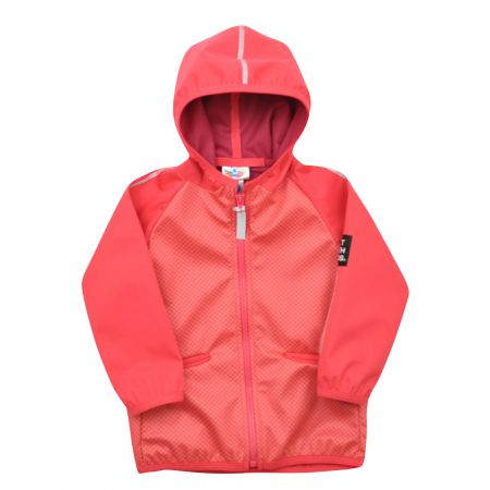 růžová softshellová bunda s kapucí - 98-104