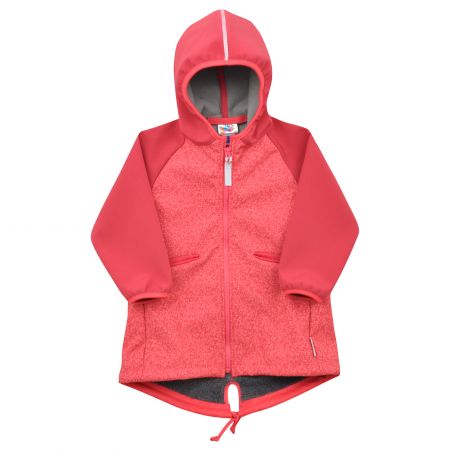 růžový softshellový kabátek s kapucí - 122-128