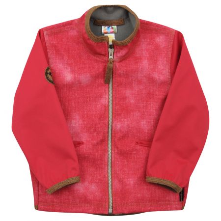 růžová softshellová bunda se stojáčkem - 134-140