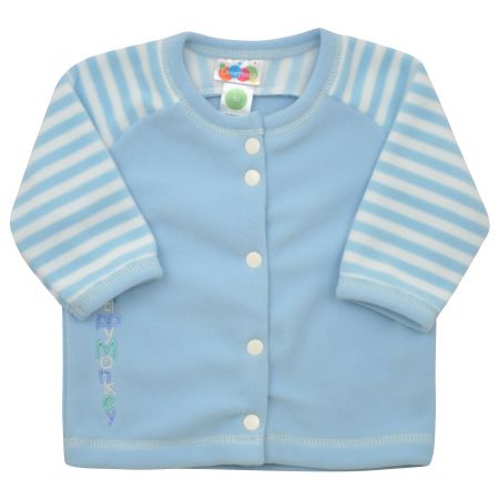 modrý fleecový kabátek pro miminka - 68