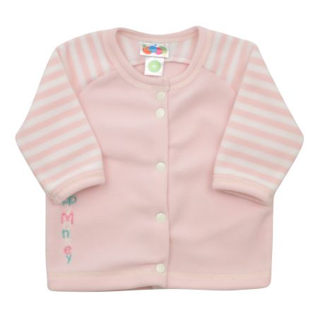 růžový fleecový kabátek pro miminka - 62