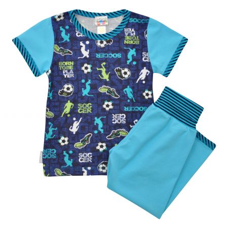 modré pyžamo s krátkým rukávem - 110-116