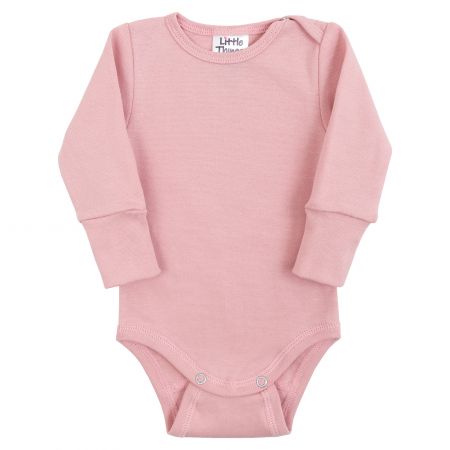 světle růžové rostoucí body s dlouhým rukávem  - 3-6kg