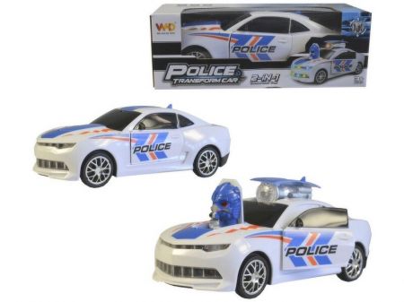 MADE - Auto policejní na baterie, světlo, zvuk, pohyb, transformace, 20cm