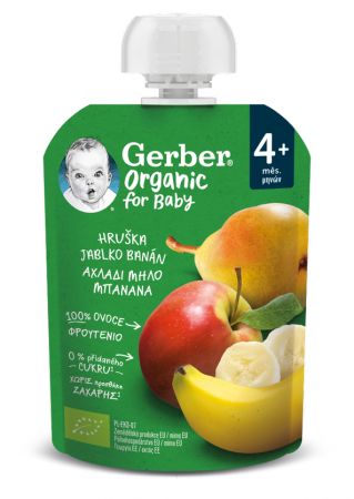 GERBER GERBER Organic Kapsička hruška, jablko a banán 90 g​