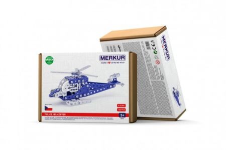 Merkur Toys Stavebnice MERKUR 054 Policejní vrtulník 142ks v krabici 26x18x5,5cm