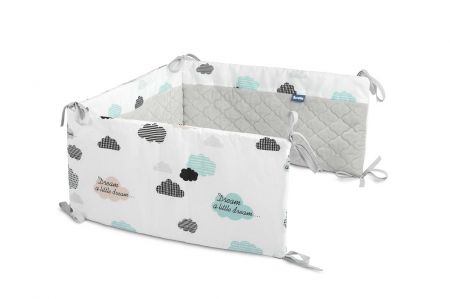 SENSILLO SENSILLO Mantinel do postýlky velvet CLOUDS PLUSH KARO 180x30 cm
