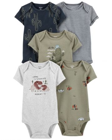 CARTERS CARTER'S Body krátký rukáv Cactus & Buffalo kluk 5ks NB/vel. 56