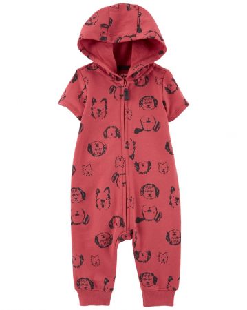 CARTERS CARTER'S Overal na zip bez nožiček kr. rukáv Red Dog kluk 9m