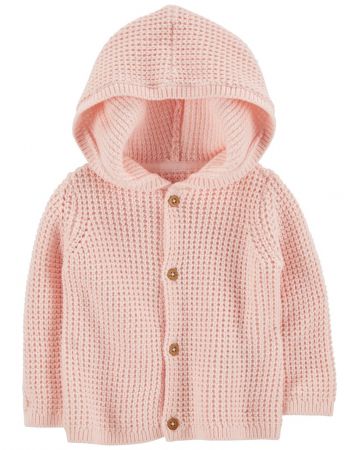 CARTERS CARTER'S Svetr s kapucí Pink holka 6m