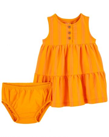 CARTERS CARTER'S Šaty s kalhotkami Yellow Stripes holka 9m