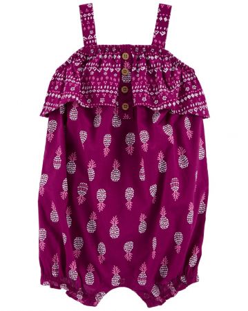 CARTERS CARTER'S Overal letní Purple Pineapple holka 12m