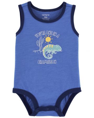 CARTERS CARTER'S Body bez rukávů Blue Chameleon kluk NB/vel. 56