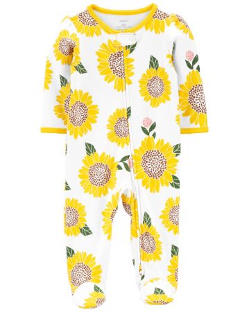 CARTERS CARTER'S Overal na zip Sleep&Play Sunflowers holka NB/ vel. 56