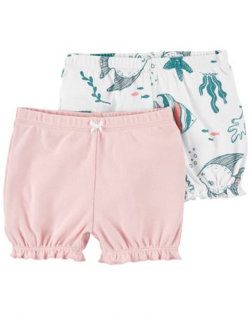 CARTERS CARTER'S Kraťasy Pink Ocean holka 2ks 9m