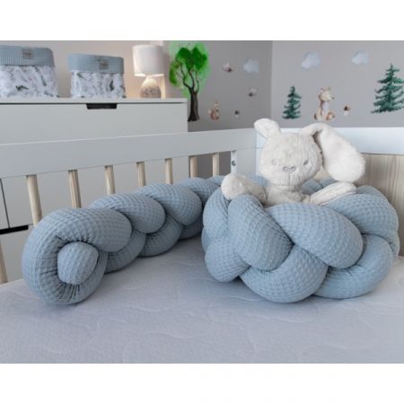 BABY NELLYS mantinel pletený cop VAFEL 160cm Mátová