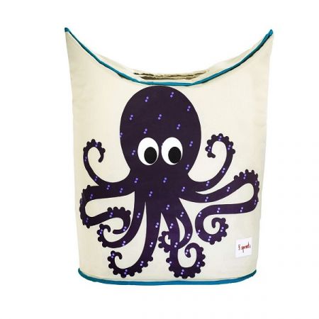 3 SPROUTS koš na prádlo Octopus Purple