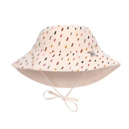 LÄSSIG oboustranný klobouček SUN PROTECTION BUCKET HAT Strokes Off White/Multicolor 19-36m